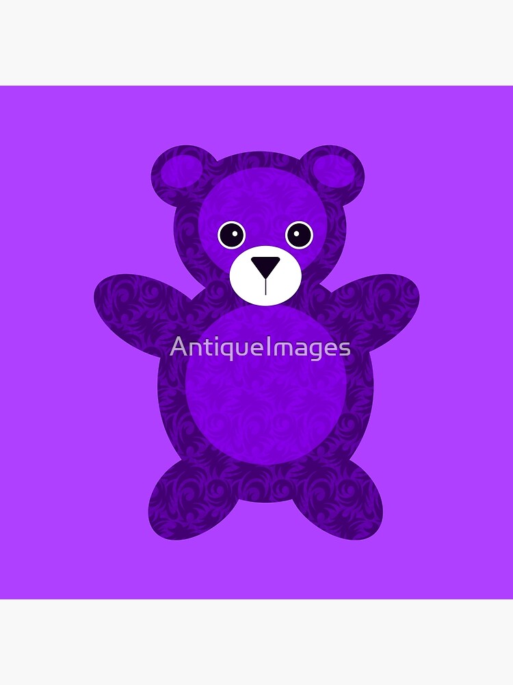 Purple Teddy Bear Poster For Sale By Antiqueimages Redbubble