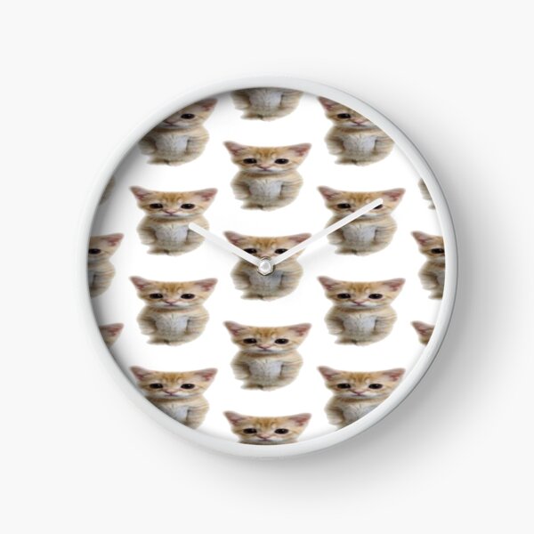 El Gato Standing Cat Meme Clock For Sale By Twizzybutt Redbubble