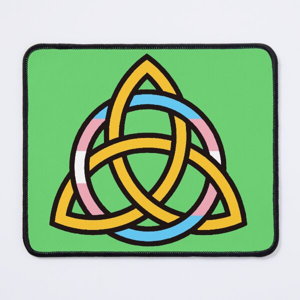 Item preview, Trans Pride Encircled Triquetra designed and sold by QAF Warlock Patterns.