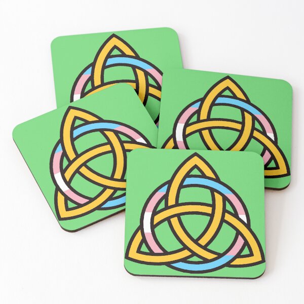 Item preview, Trans Pride Encircled Triquetra designed and sold by QAF Warlock Patterns.