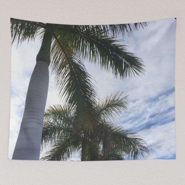 Item preview, Cloudy summer sky and tenerife palm trees designed and sold by ray-designs-.
