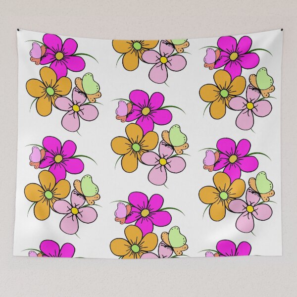 Item preview, Flower butterfly blossoms floral floral pattern drawing flower painting designed and sold by rhnaturestyles.