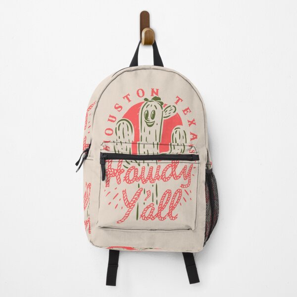 Item preview, HOWDY YALL - Houston Texas | Vintage Rope Text Green Cactus Smiling Prick and Retro Red Sun | Tan Sand Background designed and sold by PEARROT.