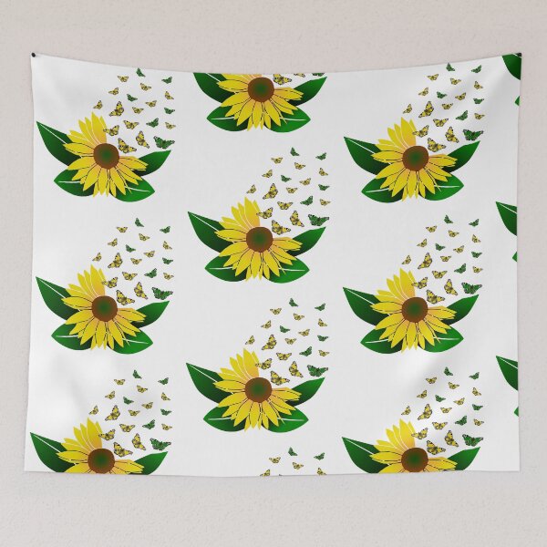 Item preview, Sunflower with butterflies, flower, blossom, floral designed and sold by rhnaturestyles.