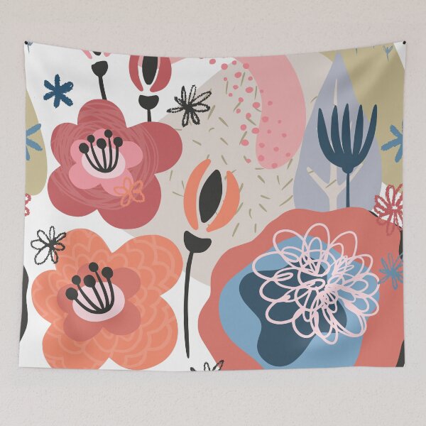 Item preview, Abstract Colourful Flowers 3 designed and sold by simplydesignart.