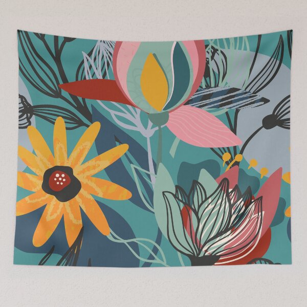 Item preview, Abstract Colourful Flowers 4 designed and sold by simplydesignart.