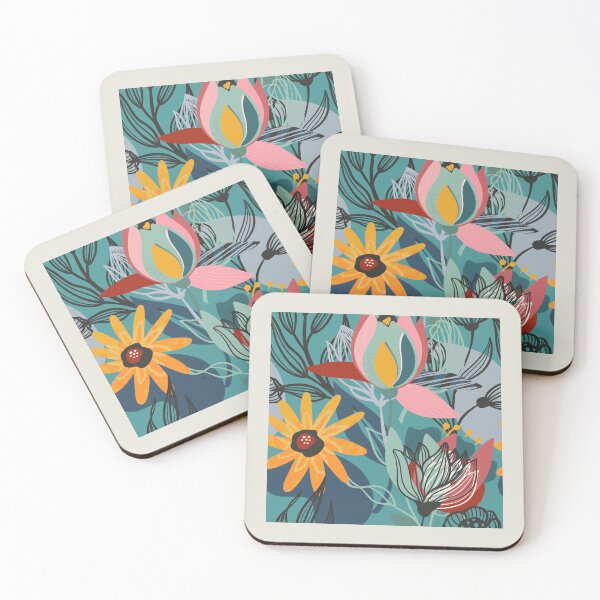 Item preview, Abstract Colourful Flowers 4 designed and sold by simplydesignart.