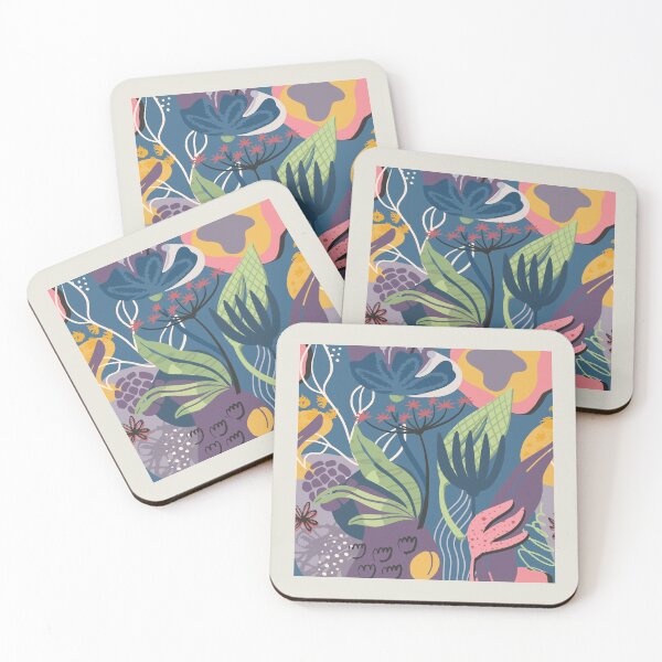 Item preview, Abstract Colourful Flowers 1 designed and sold by simplydesignart.