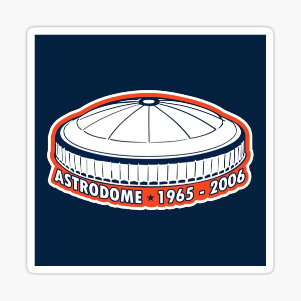 Houston Astros Vintage Classic name logo type & Astrodome Die-cut Round  STICKER