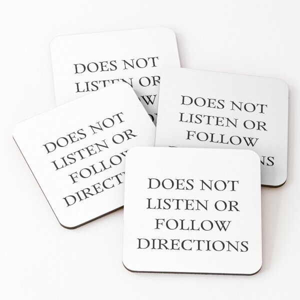 Item preview, No escucha ni sigue instrucciones. Un meme divertido o una cita para los que rompen las reglas. designed and sold by Doggymadness.