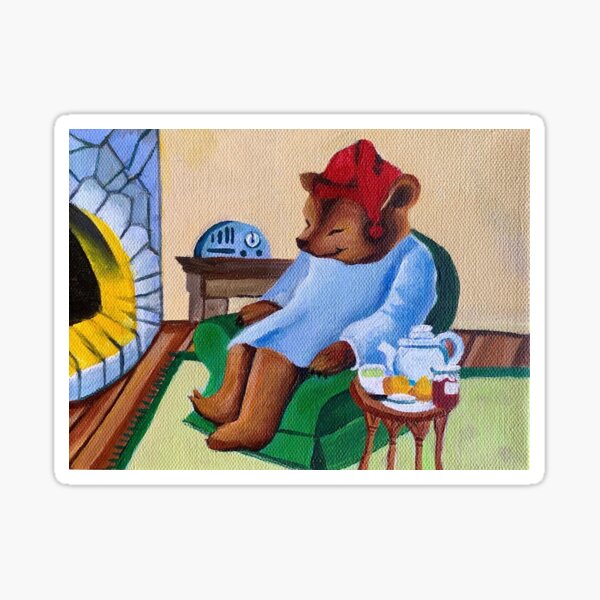 Vista previa del artículo con la obra «oso soñoliento», diseñado y vendido por seagullsocks.