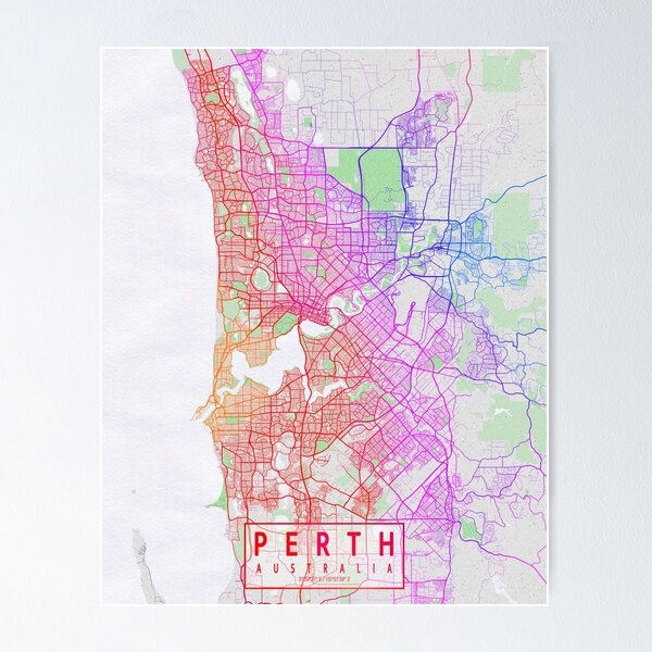 Item preview, Perth City Map of Australia - Colorful designed and sold by deMAP.