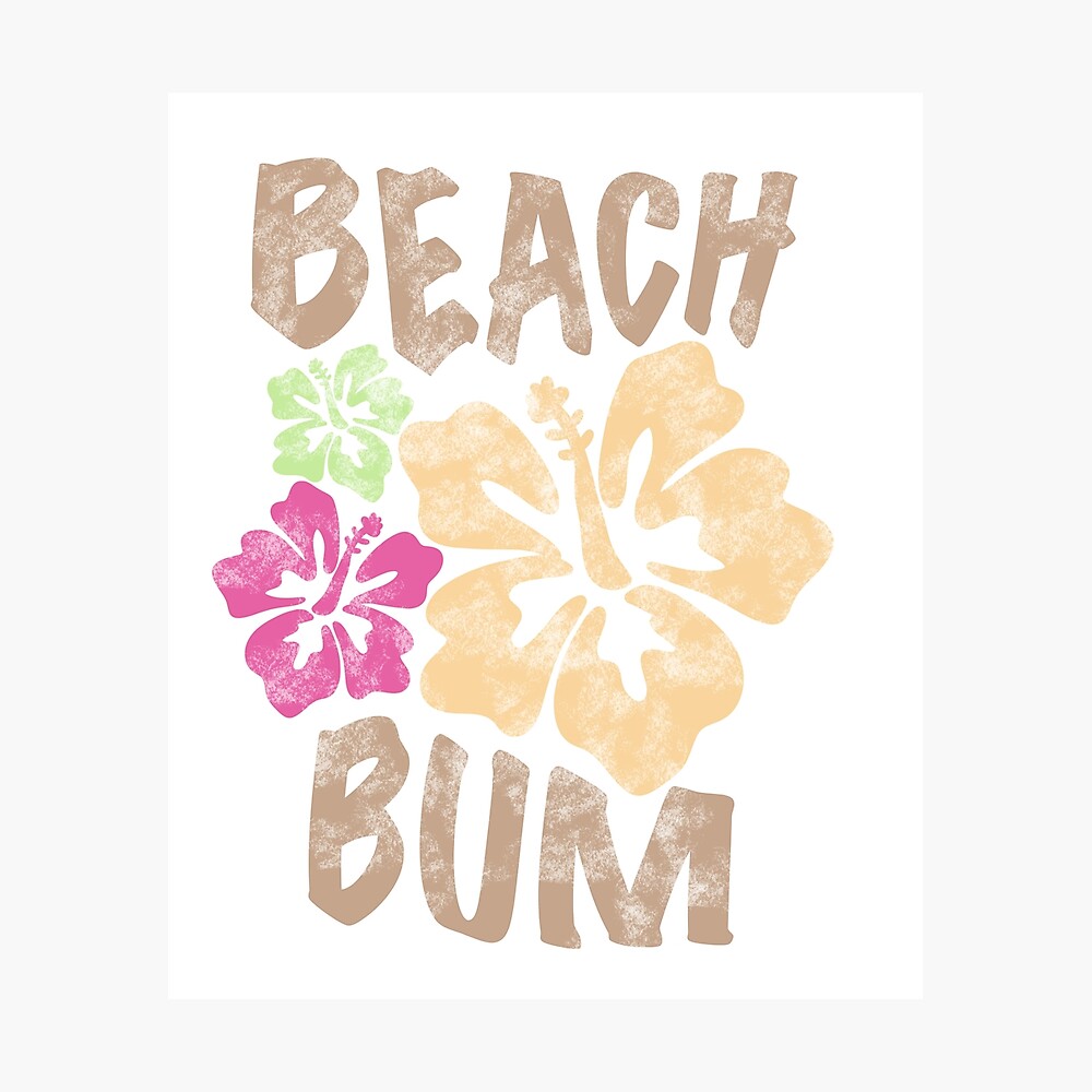 Beach Bum SVG - Retro Summer Shirt SVG - Hawaiian Flower