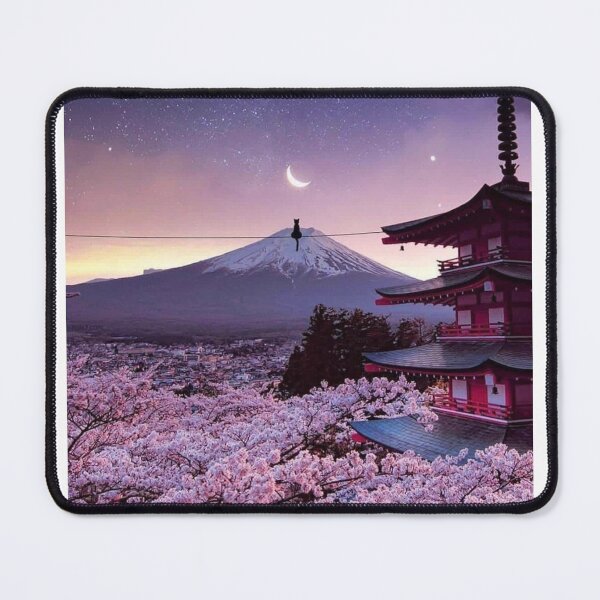 Item preview, Japanese Cherry Blossom Mountain designed and sold by JapanHeavenArt.
