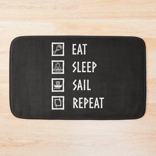 Item preview, Valheim Eat, Sleep, Sail, Repeat (White Font) Classic T-Shirt designed and sold by DavidKugler.