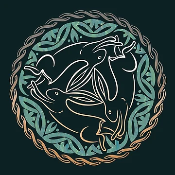 Artwork thumbnail, Three Rabbits Image Three Rabbits Symbol – Celtic Rabbit Knot by Christine Krahl
