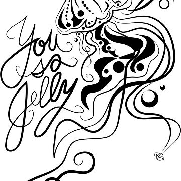 Artwork thumbnail, Jellyfish 3 | Sea drawing | Ocean | Waves | Underwater | Floating | Aquatic creatures by NSoulliardArt