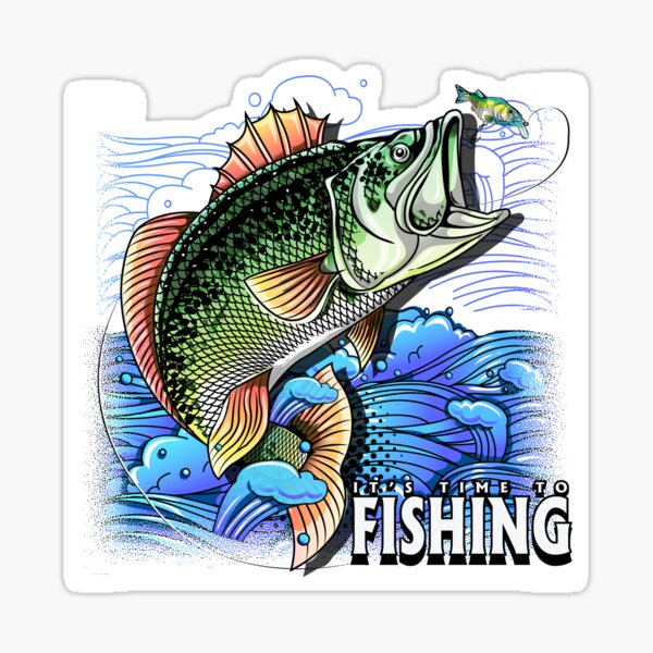 "IT’S TIME TO FISHING" Sticker for Sale by kasem007mue Redbubble