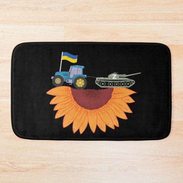 Item preview, Ukrainian Tractor Pulling Tank On Sunflower Field designed and sold by artado.