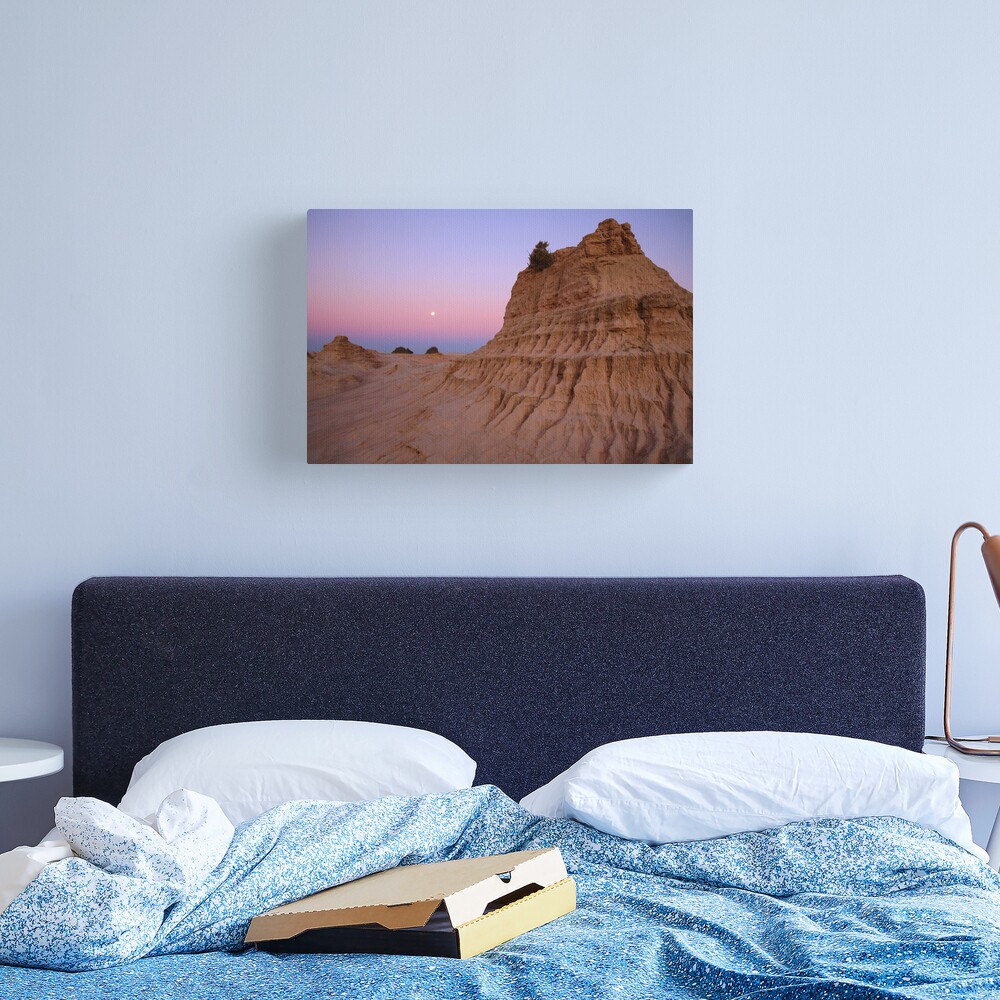 Moonrise over the "Walls Of China", Mungo National Park, Australia Canvas Print