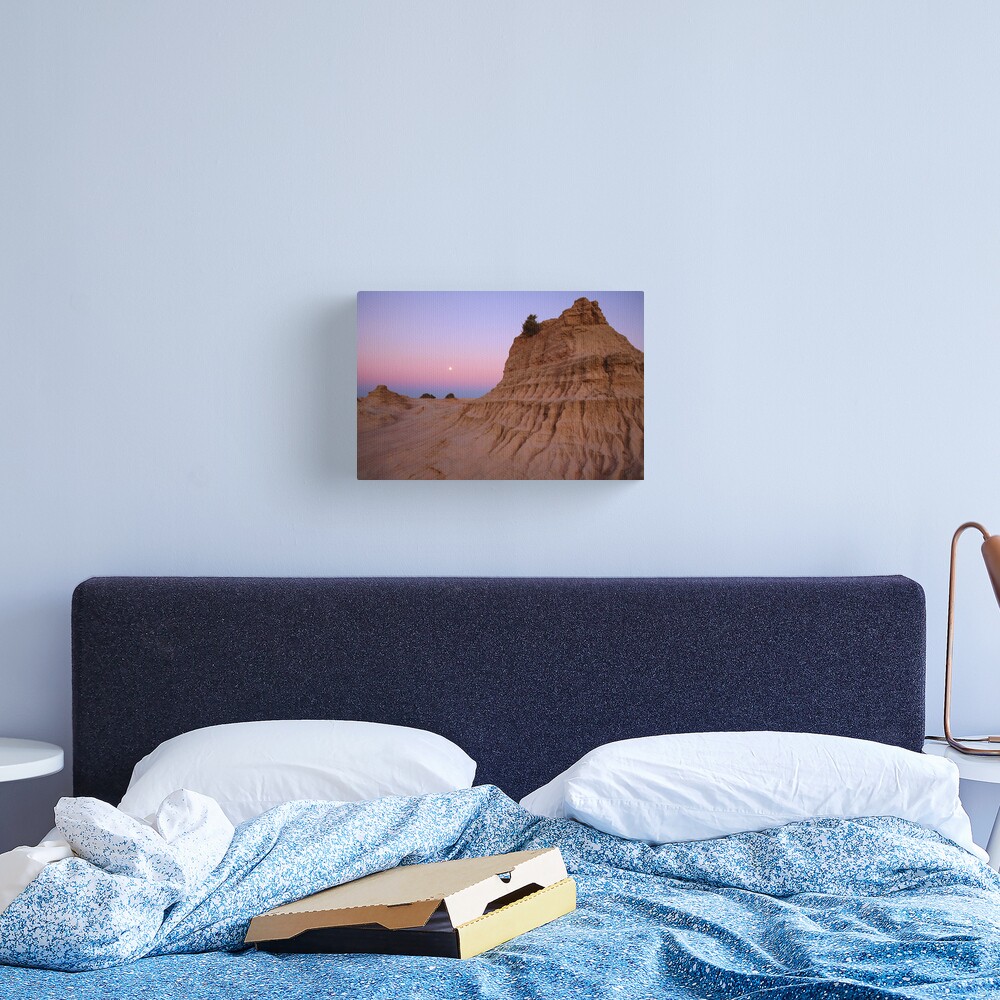 Moonrise over the "Walls Of China", Mungo National Park, Australia Canvas Print