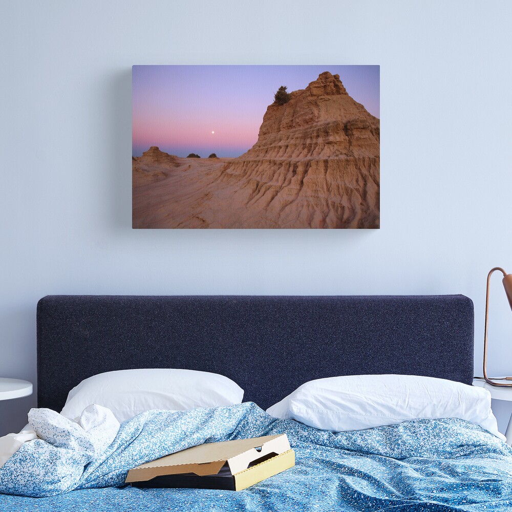 Moonrise over the "Walls Of China", Mungo National Park, Australia Canvas Print