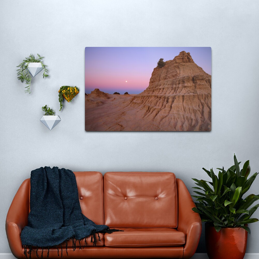 Moonrise over the "Walls Of China", Mungo National Park, Australia Metal Print