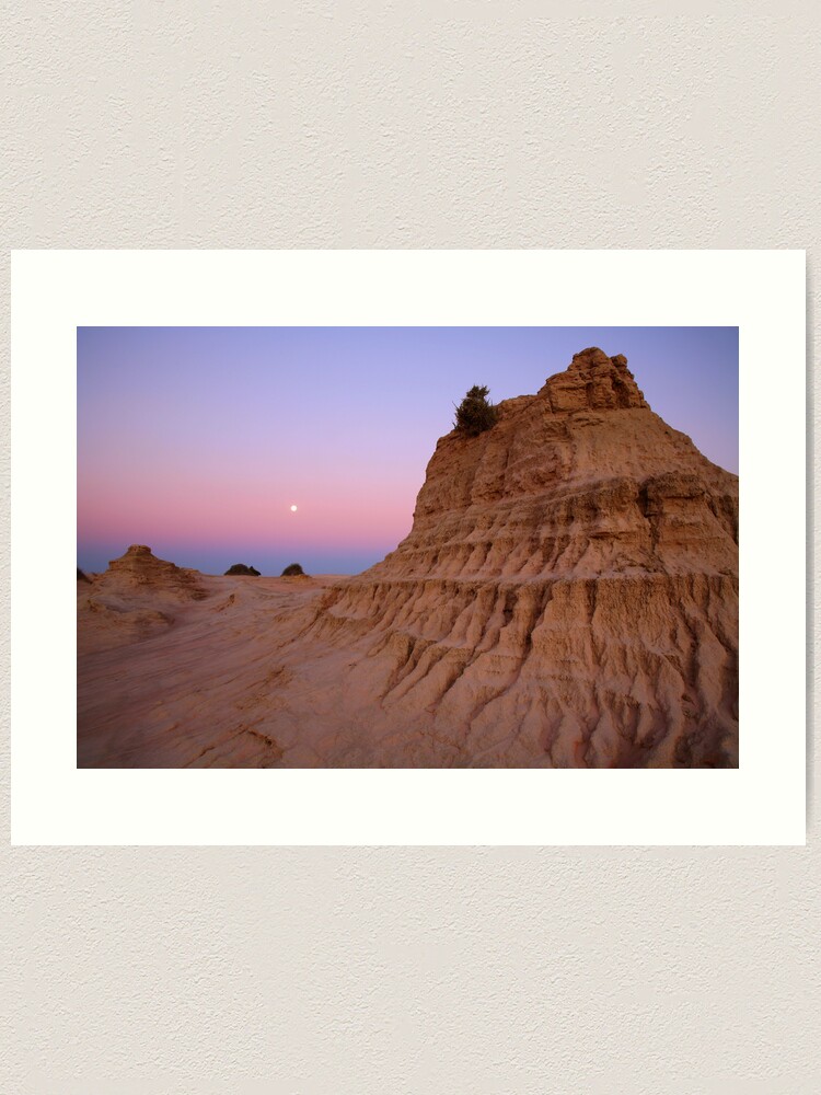 Alternate view of Moonrise over the "Walls Of China", Mungo National Park, Australia Art Print