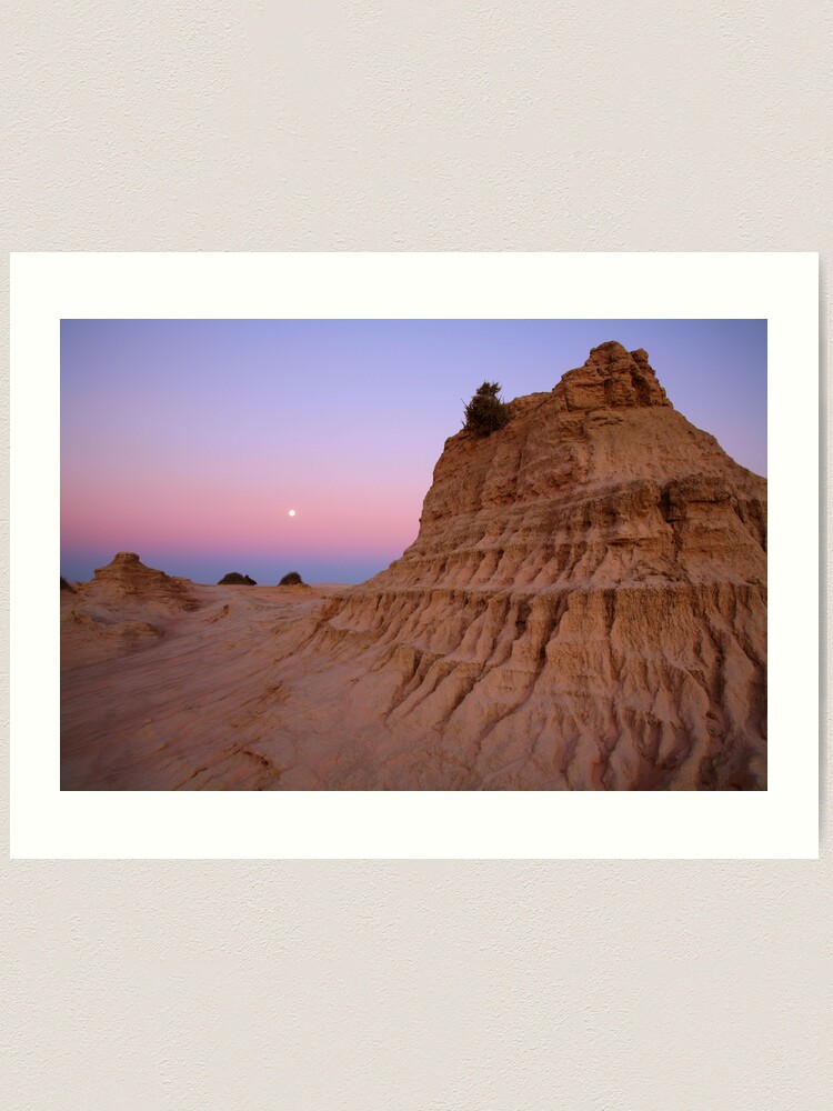 Alternate view of Moonrise over the "Walls Of China", Mungo National Park, Australia Art Print
