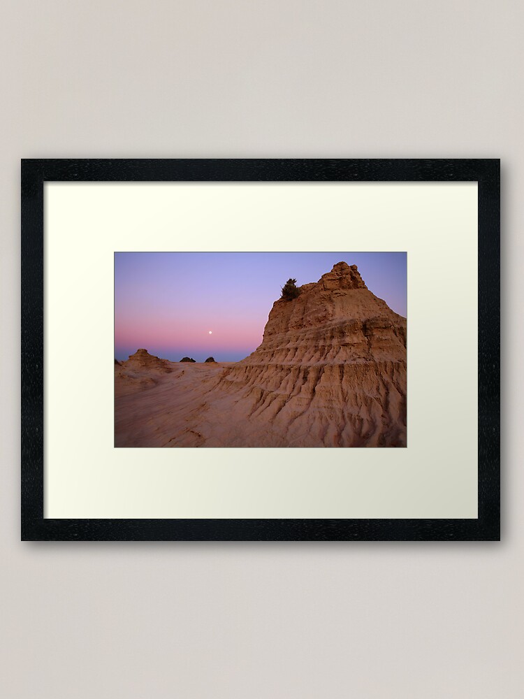 Alternate view of Moonrise over the "Walls Of China", Mungo National Park, Australia Framed Art Print