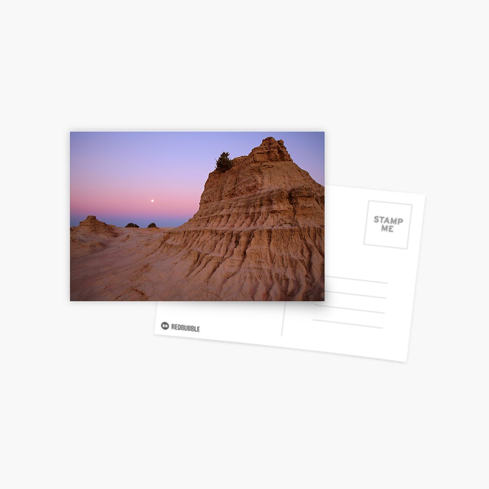 Moonrise over the "Walls Of China", Mungo National Park, Australia Postcard