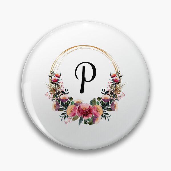 Item preview, Monogram with Pink Floral | Monogram Letter P designed and sold by JustSeasons.