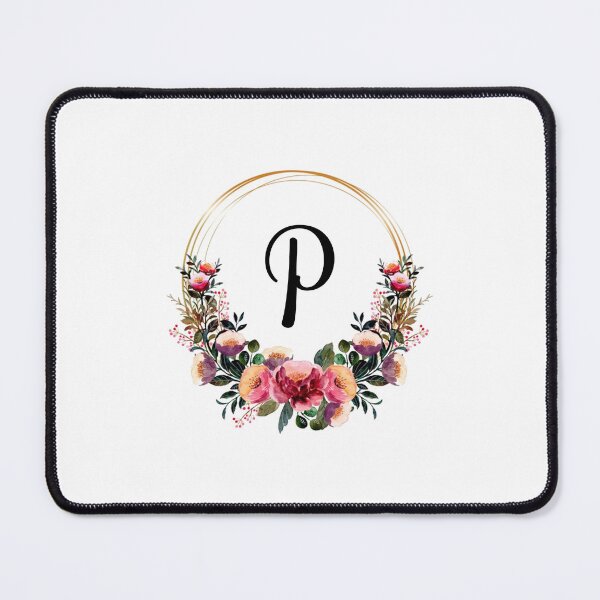 Item preview, Monogram with Pink Floral | Monogram Letter P designed and sold by JustSeasons.