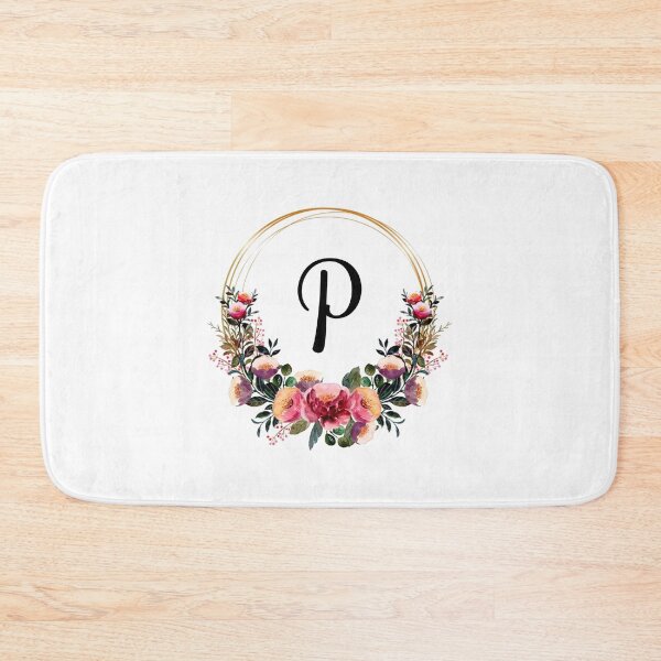 Item preview, Monogram with Pink Floral | Monogram Letter P designed and sold by JustSeasons.