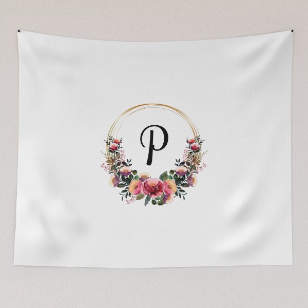 Item preview, Monogram with Pink Floral | Monogram Letter P designed and sold by JustSeasons.