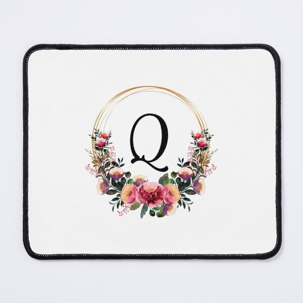 Item preview, Monogram with Pink Floral | Monogram Letter Q designed and sold by JustSeasons.