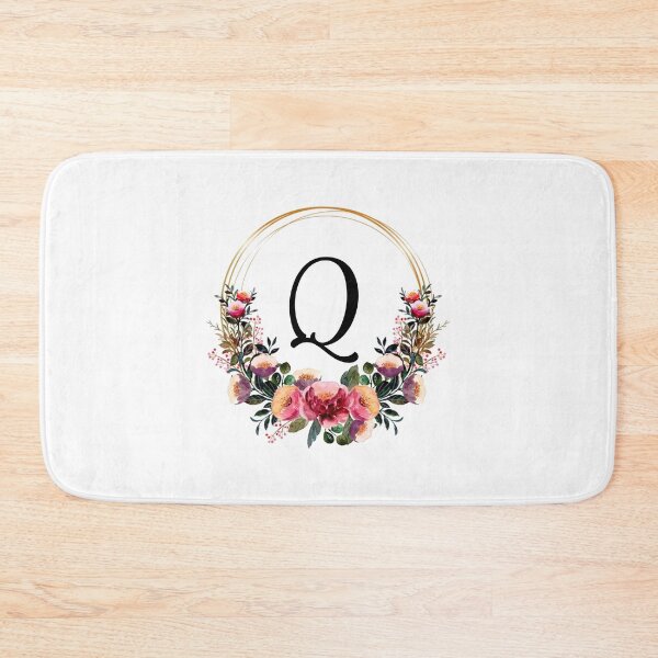 Item preview, Monogram with Pink Floral | Monogram Letter Q designed and sold by JustSeasons.