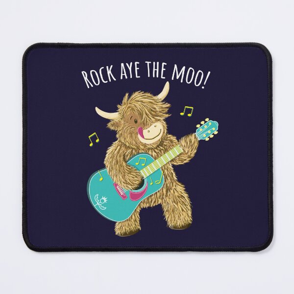 Item preview, Scottish Highland Cow Guitarist Plays Rock Aye The Moo! designed and sold by brodyquixote.