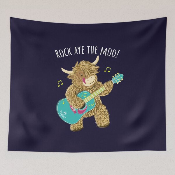 Item preview, Scottish Highland Cow Guitarist Plays Rock Aye The Moo! designed and sold by brodyquixote.