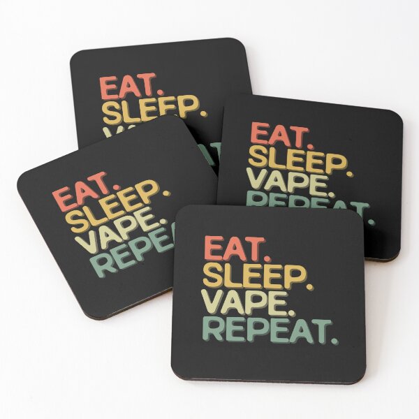 Item preview, Eat Sleep Vape Repeat - Funny Retro Vintage Colors Typography Satire designed and sold by FunnyHomeQuotes.