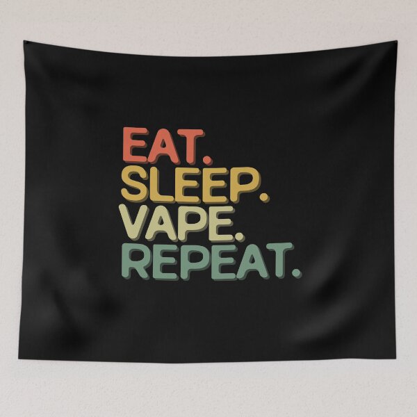 Item preview, Eat Sleep Vape Repeat - Funny Retro Vintage Colors Typography Satire designed and sold by FunnyHomeQuotes.