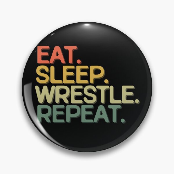 Item preview, Eat Sleep Wrestle Repeat - Funny Retro Vintage Colors Typography Satire designed and sold by FunnyHomeQuotes.