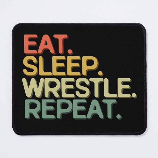Item preview, Eat Sleep Wrestle Repeat - Funny Retro Vintage Colors Typography Satire designed and sold by FunnyHomeQuotes.