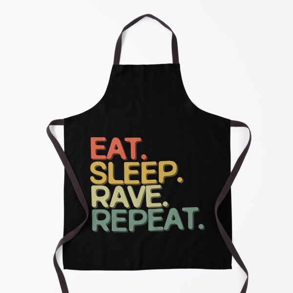 Item preview, Eat Sleep Rave Repeat - Funny Retro Vintage Colors Typography Satire designed and sold by FunnyHomeQuotes.