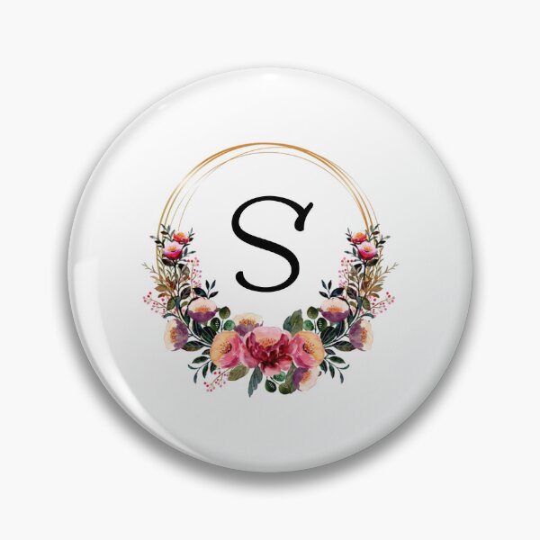 Item preview, Monogram with Pink Floral | Monogram Letter S designed and sold by JustSeasons.