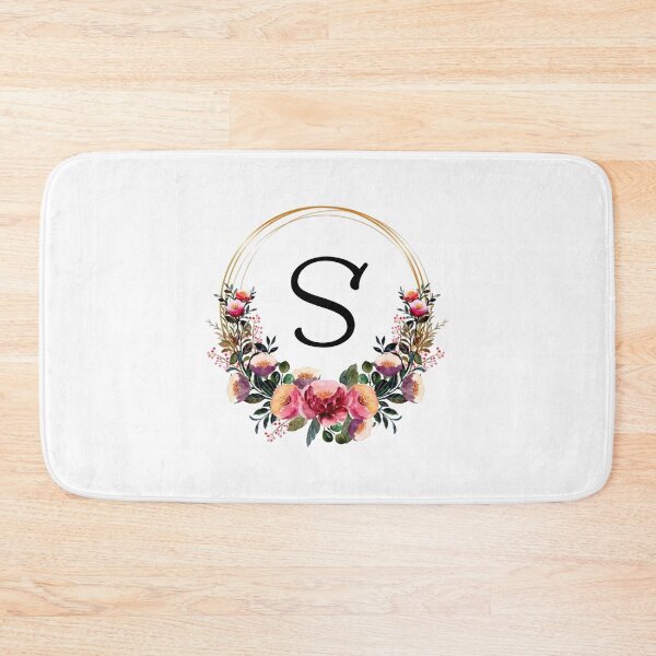 Item preview, Monogram with Pink Floral | Monogram Letter S designed and sold by JustSeasons.