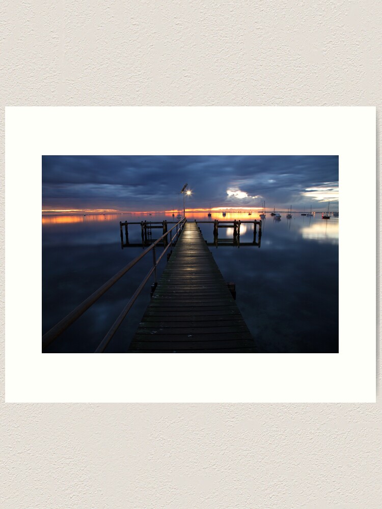 Alternate view of A Winter's Dawn on the Pier, Australia Art Print