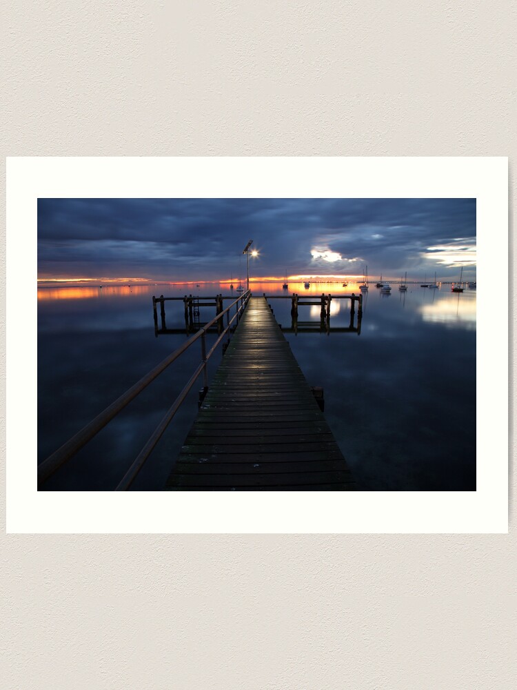 Alternate view of A Winter's Dawn on the Pier, Australia Art Print