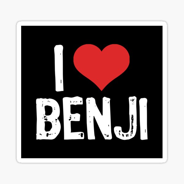 Vista previa del artículo con la obra «amo a benji», diseñado y vendido por The "I Love Everything" Shop.