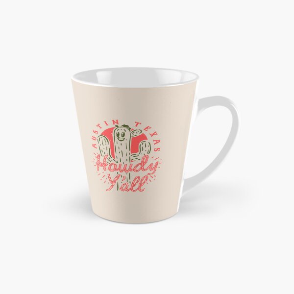 Item preview, HOWDY YALL - Austin Texas | Vintage Rope Text Green Cactus Smiling Prick and Retro Red Sun | Tan Sand Background designed and sold by PEARROT.